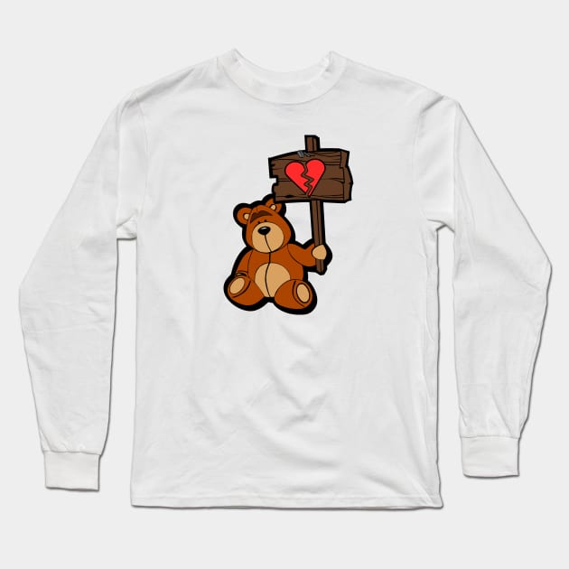 Sad bear Long Sleeve T-Shirt by scdesigns